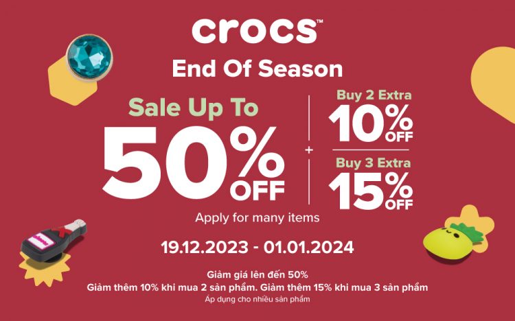 END OF SEASON SALE CROCS GIẢM GIÁ LỚN NHẤT NĂM 50%+